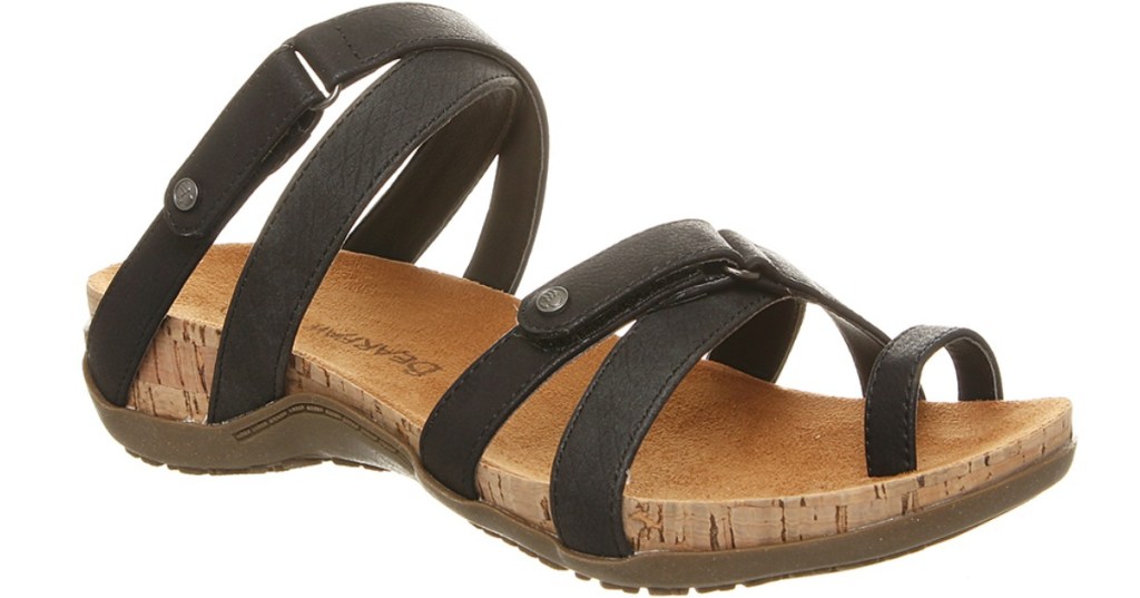 Bearpaw Nadine women's sandals with black criss cross straps