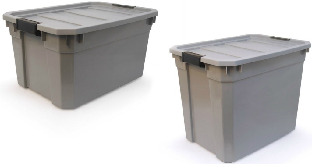 grey storage totes