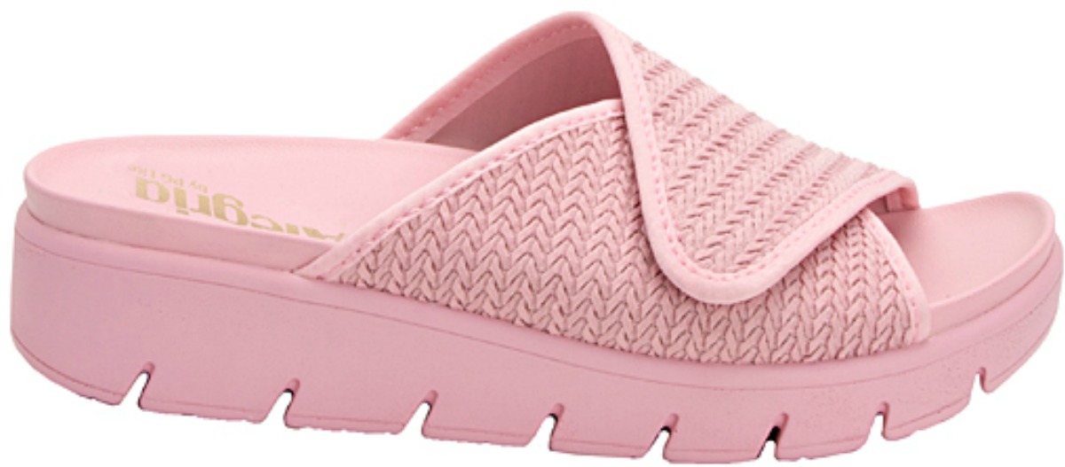 pink sandal with braided texture