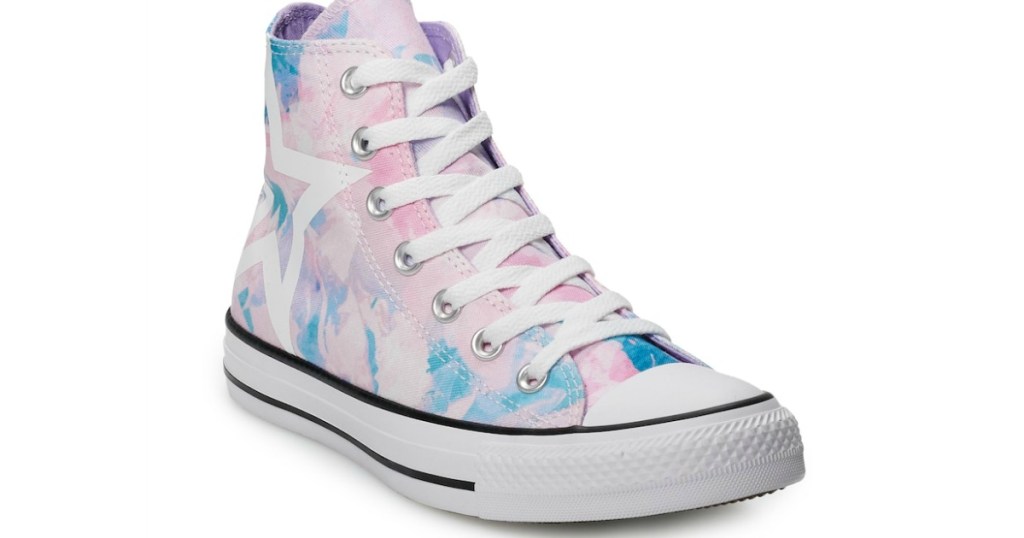 all star converse high tops in pink and blue tie dye