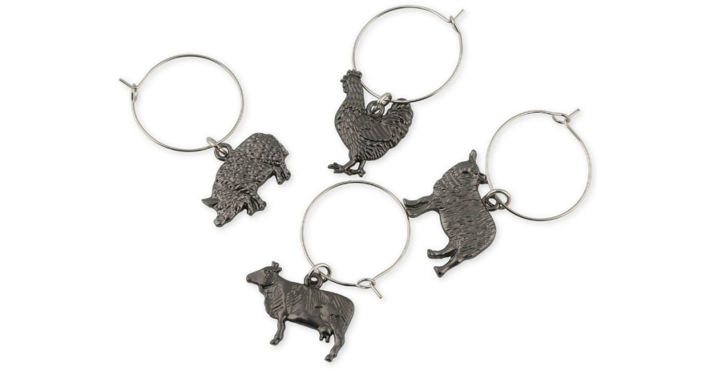 thirstystone farm animal wine charms