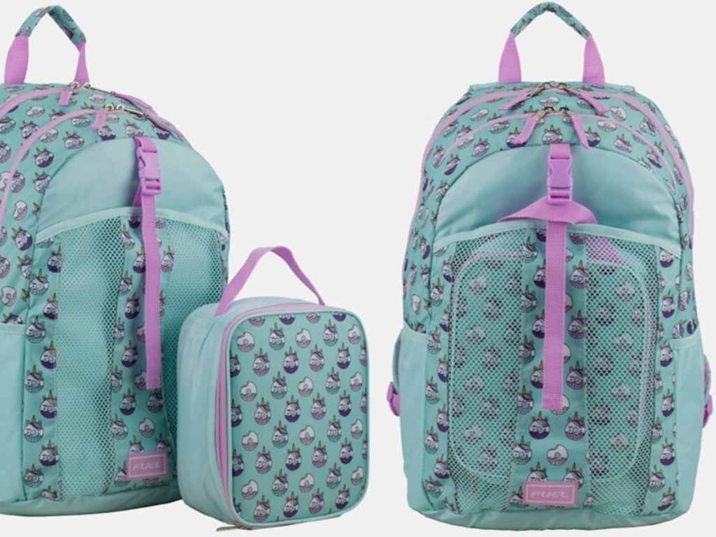 picture of Fuel Unicorn Donut Backpack/Lunch Bag Set With 15" Laptop Pocket