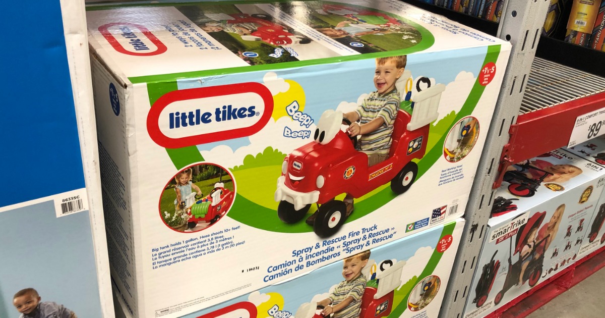 Little Tikes Spray & Rescue Fire Truck Foot to Floor Ride-On box at Sam's Club