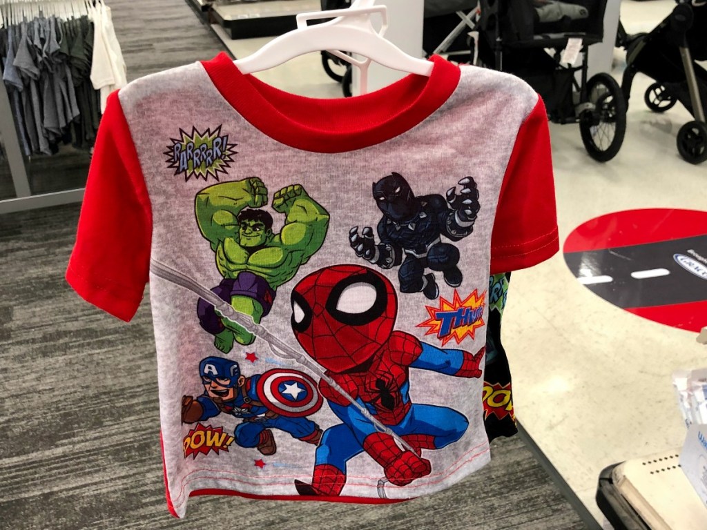 toddler marvel characters on sleepwear