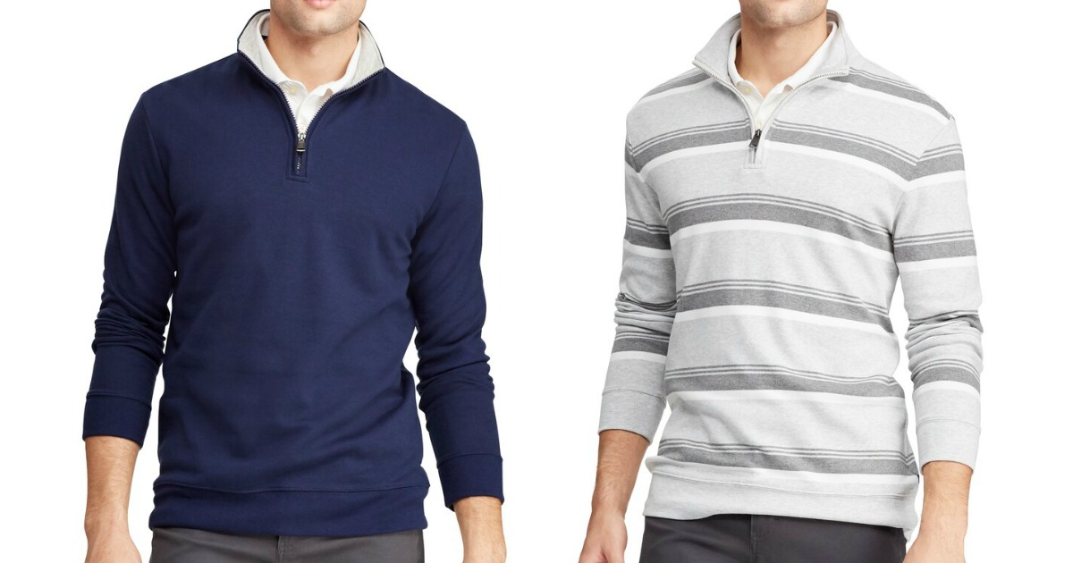 man wearing blue pullover and another man wearing white and gray striped pullover