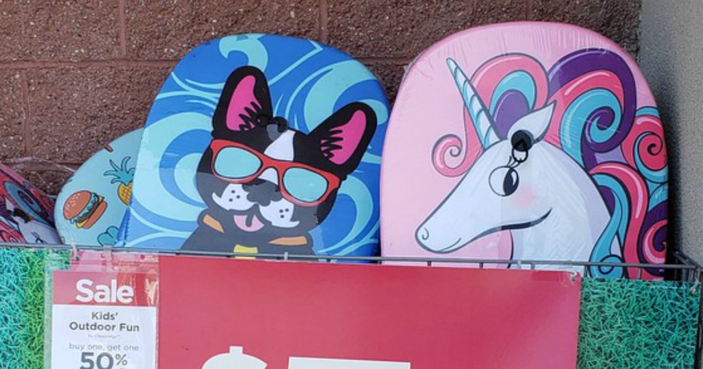 Bodyboards at Michaels - one with a unicorn and one with a puppy