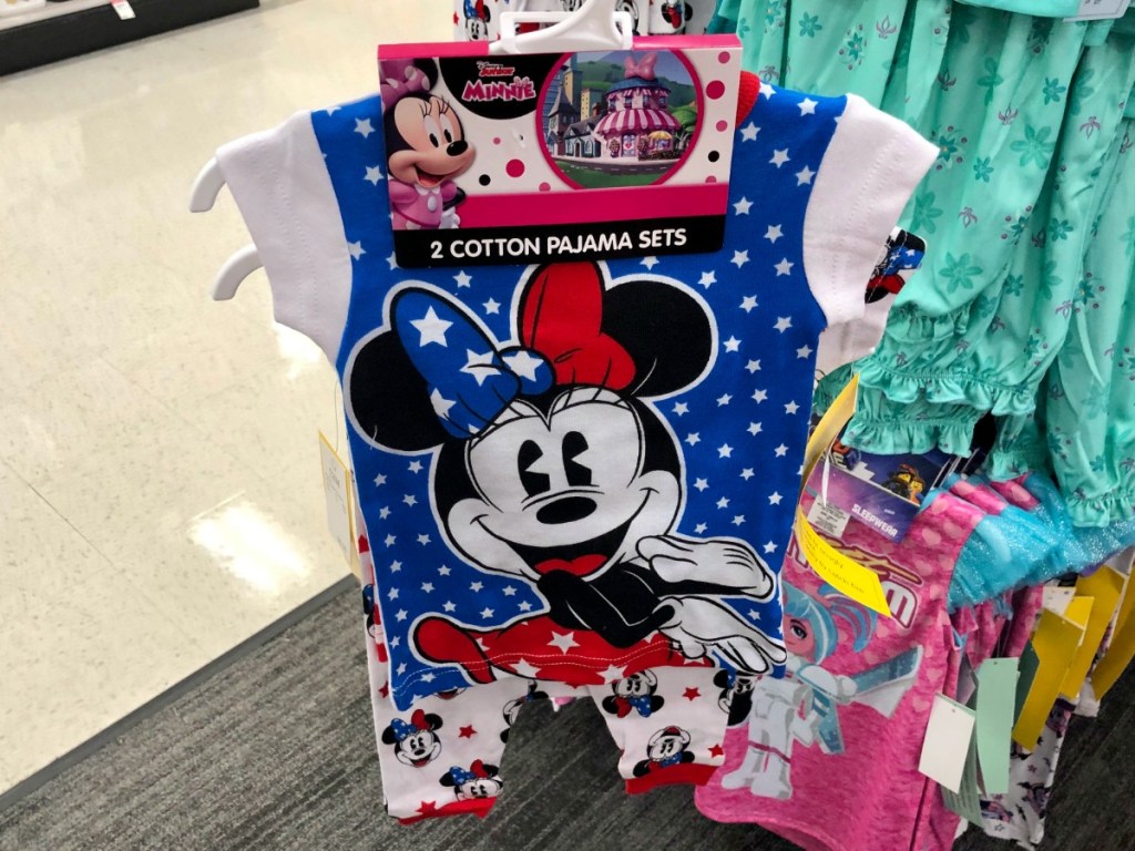 Minnie mouse patriotic sleepwear on hanger 