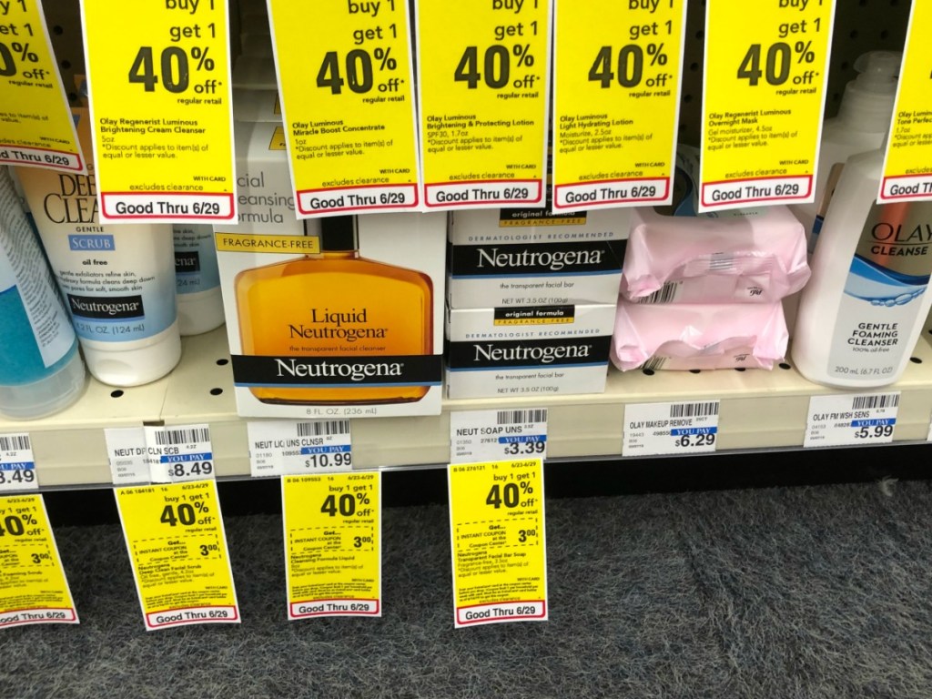 neutrogena bars on cvs shelf with price tag