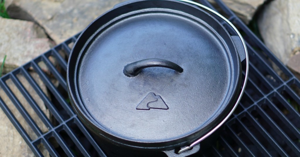 aerial view of ozark trail cast iron dutch oven