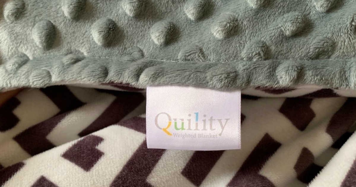 Grey Cotton, Aqua Minky Cover weighted blanket