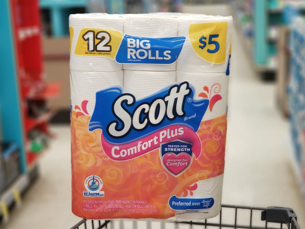 scott onlinefort plus 12 big rolls on cart in walgreens