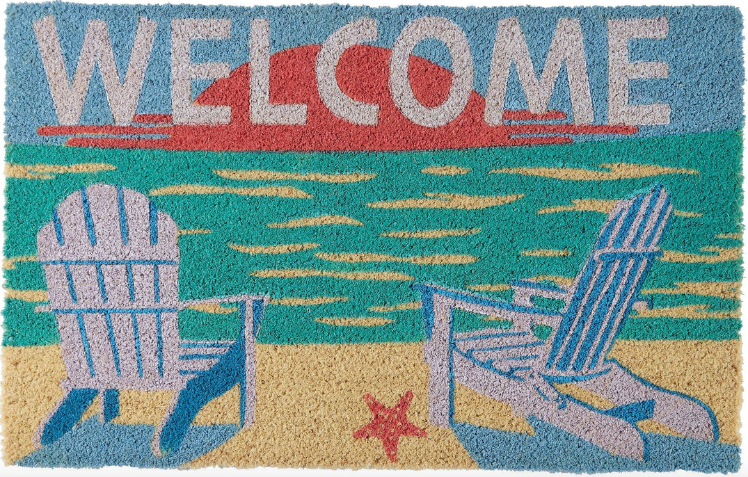 beach scene Welonlinee door mat