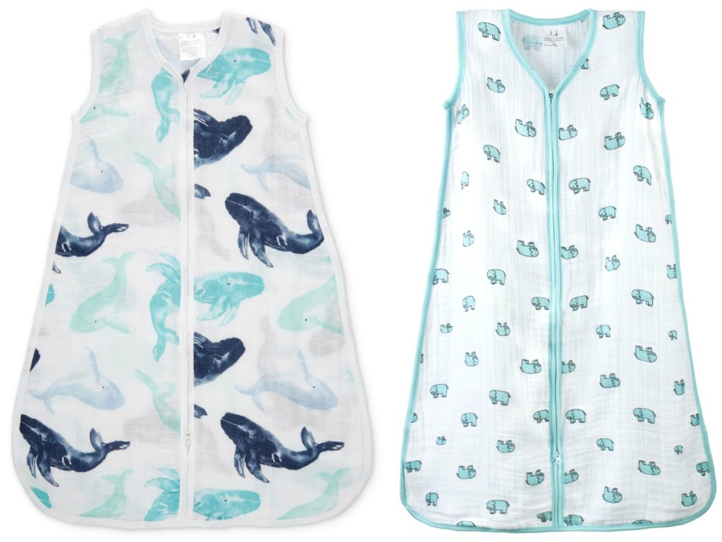 whale and elephant sleep sacks