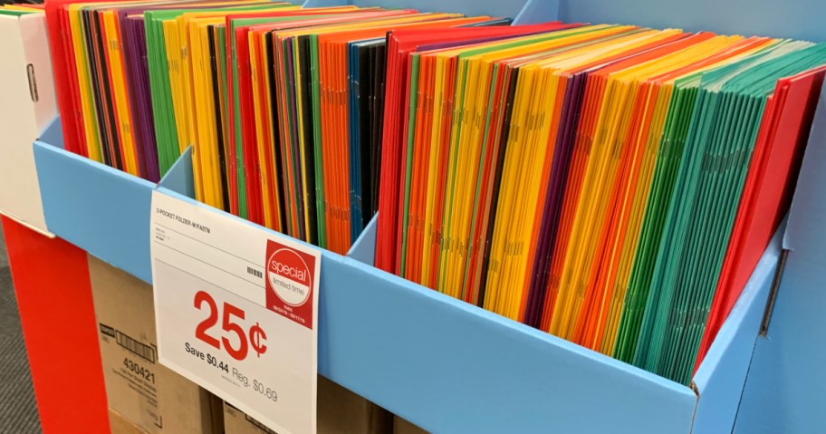 25 cent folders at Staples