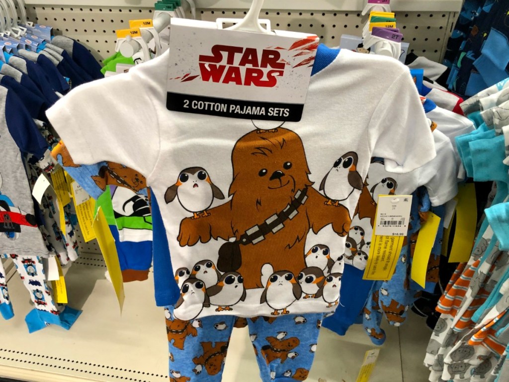 star wars pajama set for toddlers on hanger