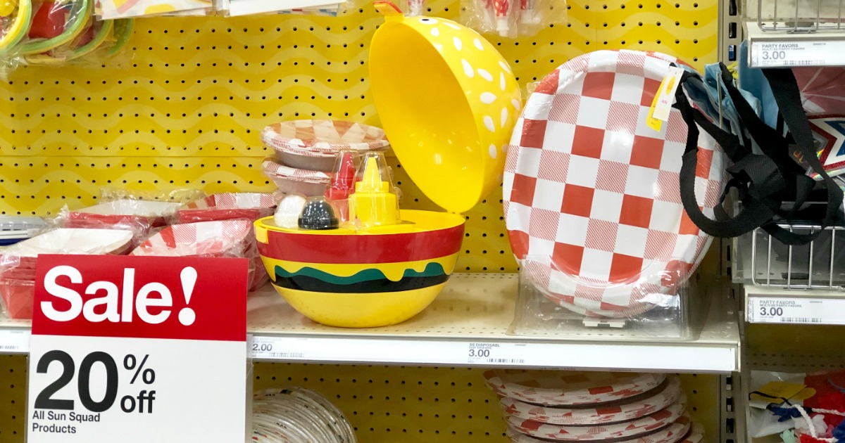 Sun Squad Burger Caddy on shelf near sale sign at Target