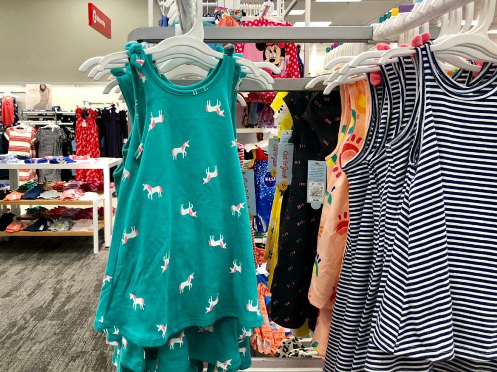 toddler girl dresses hanging on racks