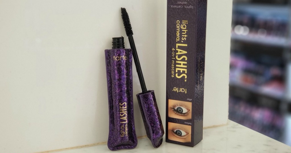 tarte mascara with box on shelf at store