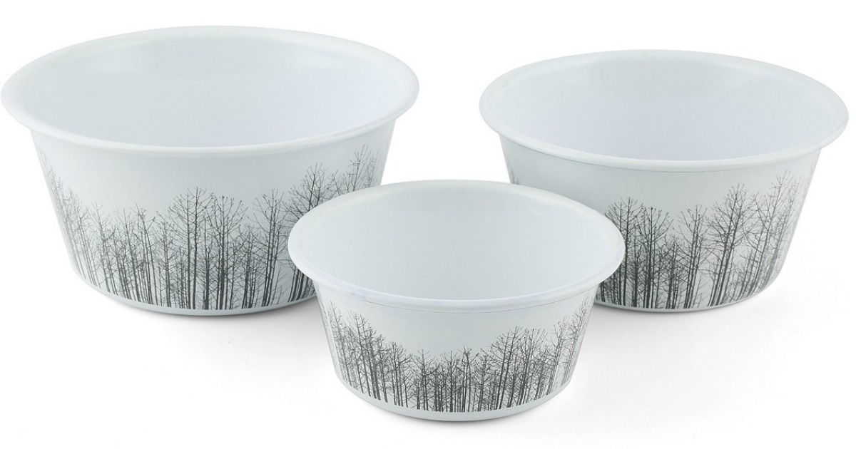 3 thirstystone decal enamel tree pattern bowls