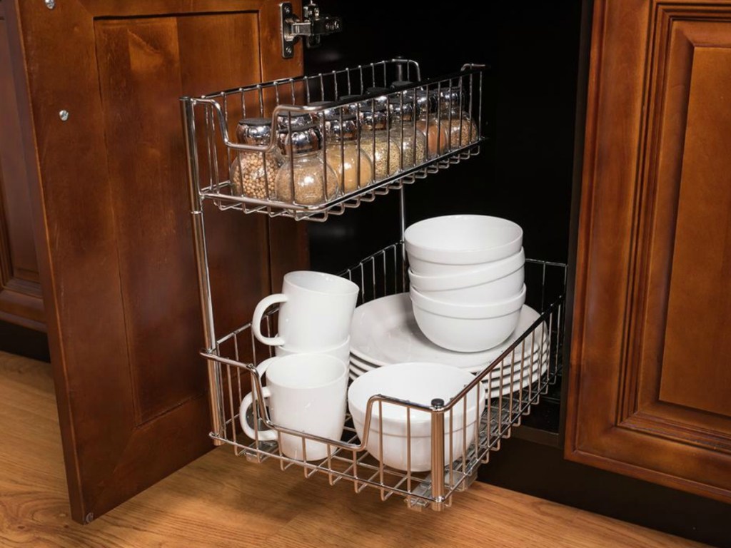 Trinity shelf organizer in cabinet