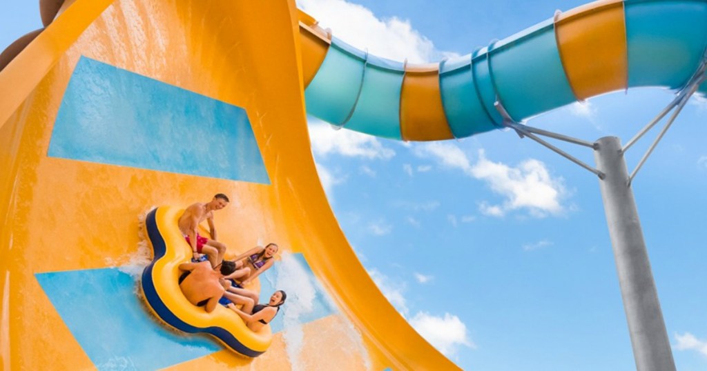 people on a water ride