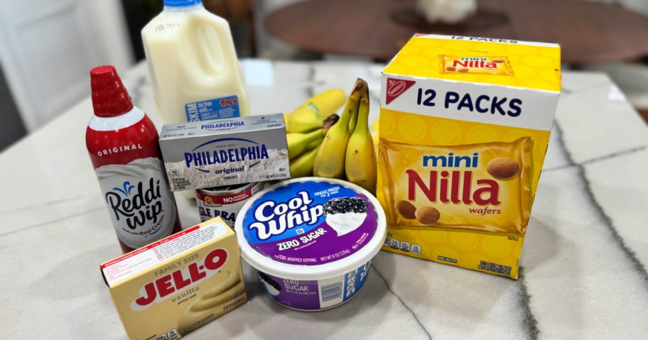 ingredients to make banana pudding