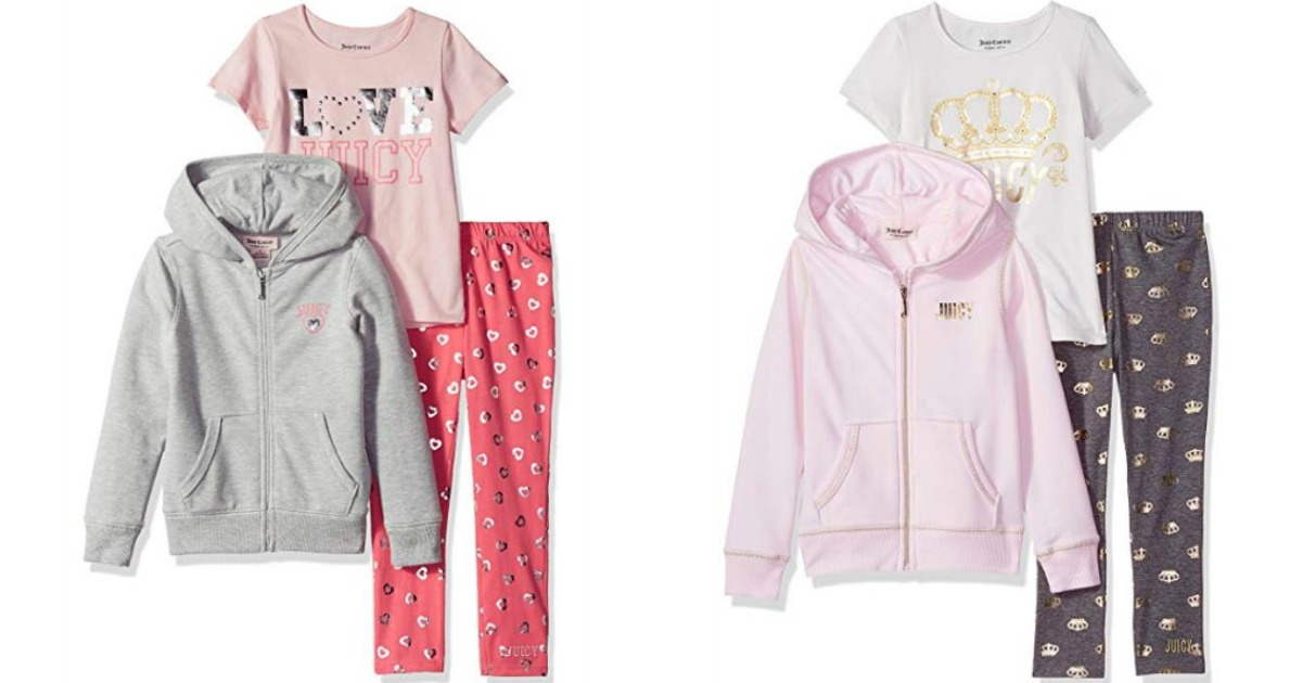 2 sets of kids clothing with hoodies, leggings & t-shirt