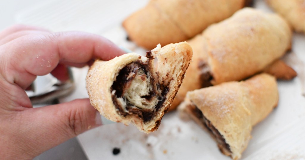 nutella crescent cut in half