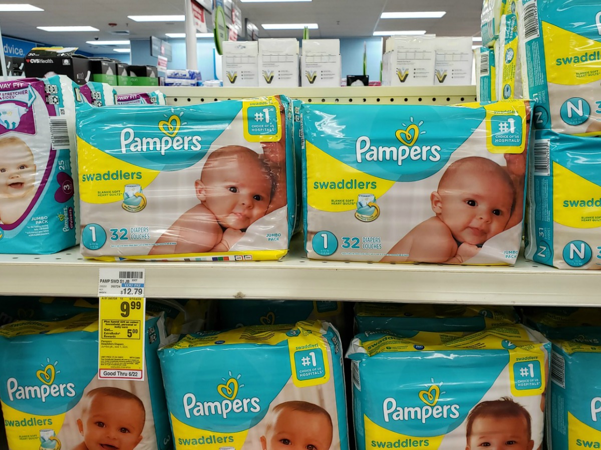 pampers swaddlers on CVS shelf