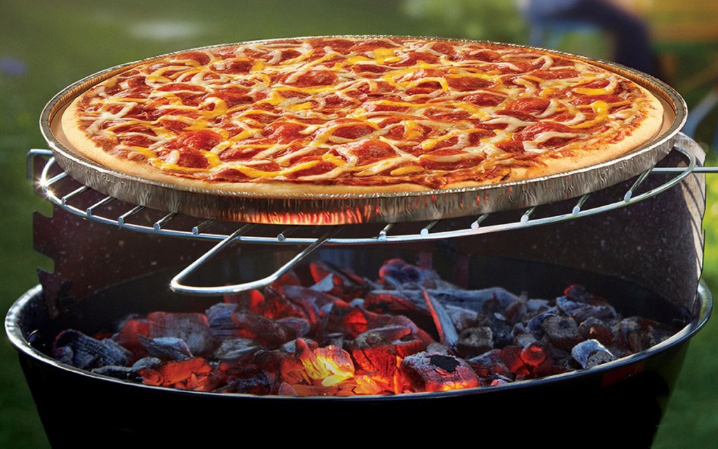 papa murphy's take and bake pizza on charcoal grill