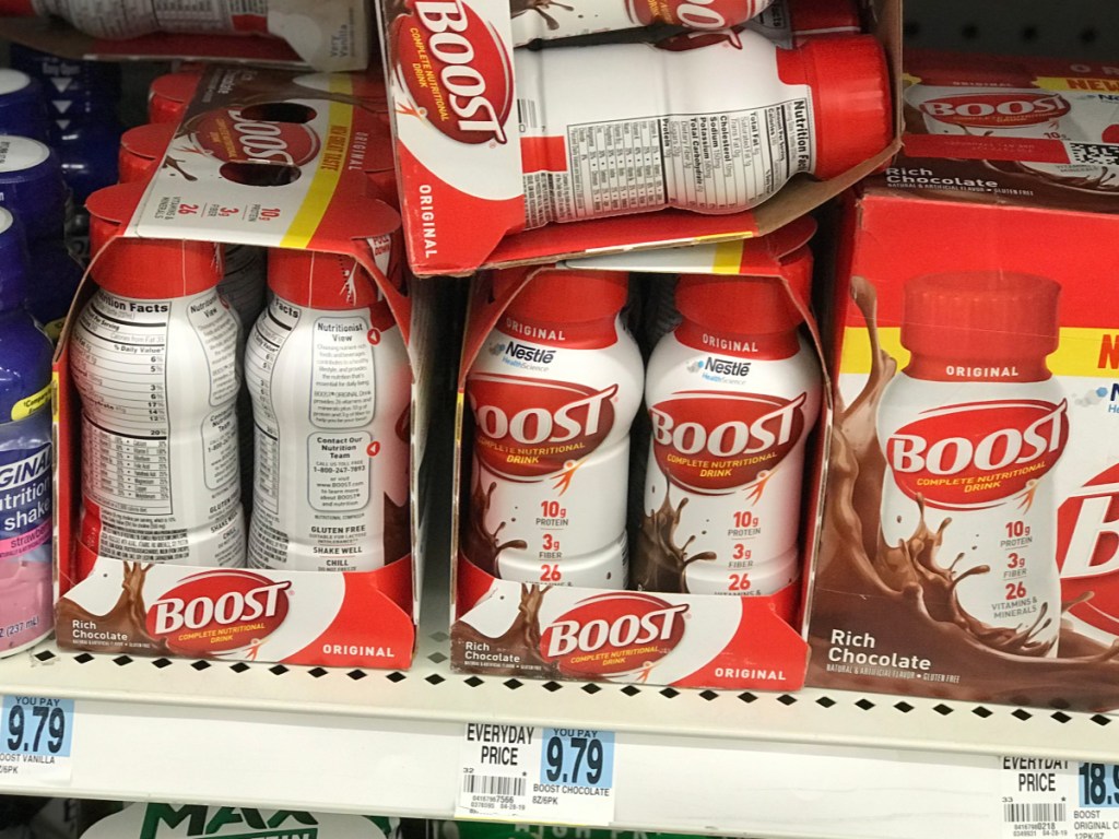 rite aid boost multipacks sitting on shelf