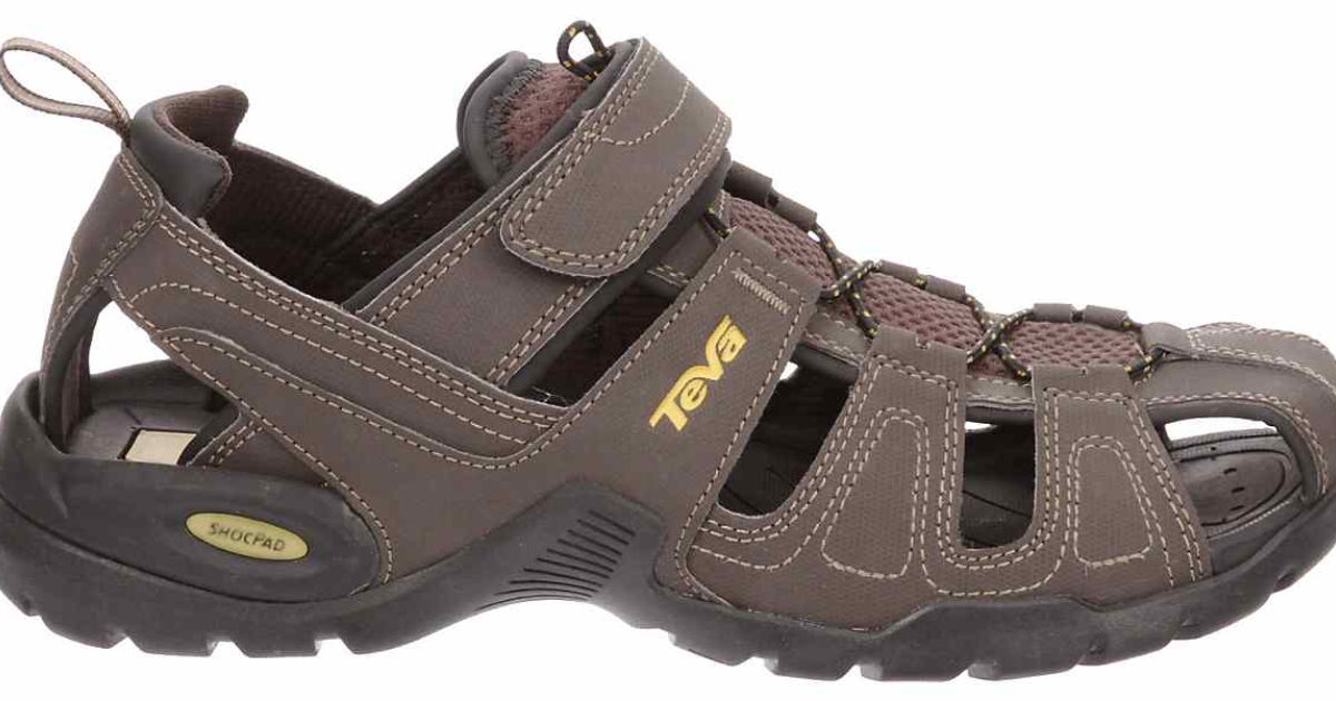 brown teva mens fishing sandals