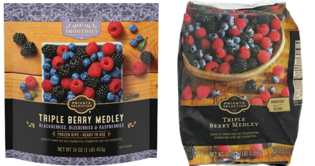 two bags of frozen berries