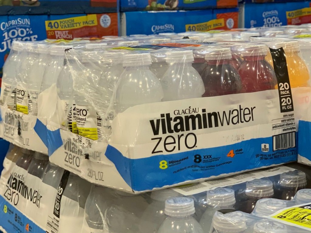 large box of bottled water in store