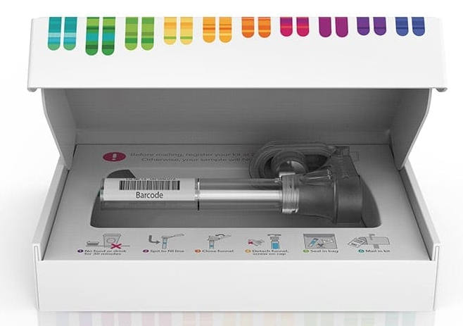 Inside of 23andMe DNA Test w/ Health + Ancestry box