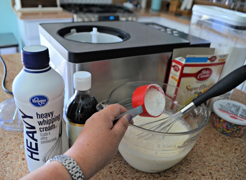 Adding dry ingredients to batter