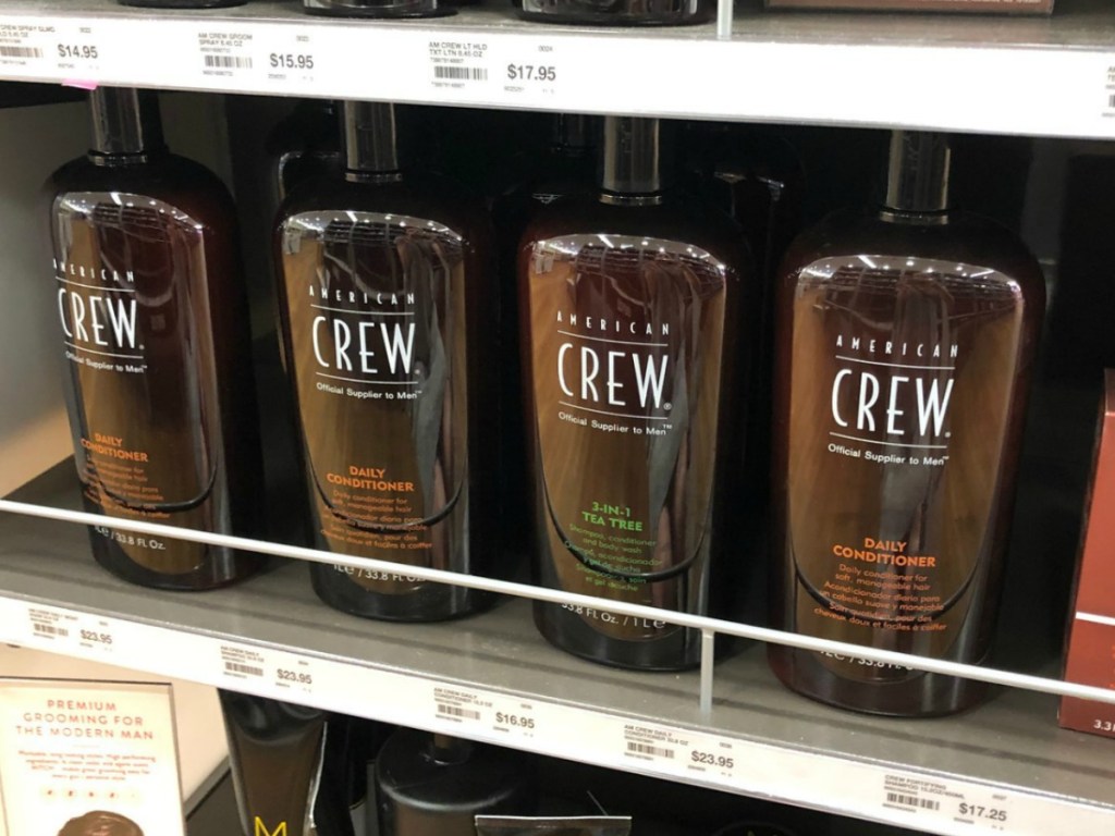 american crew conditioner on shelf