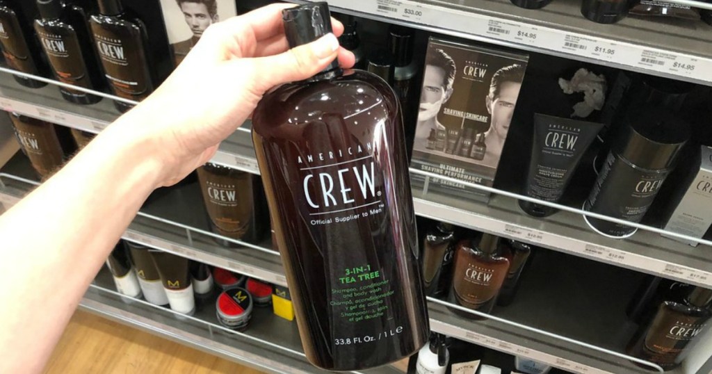 someone holding American Crew hair products at Ulta