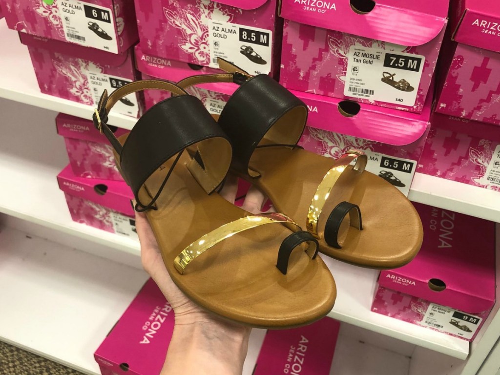 Arizona Torres Sandals held up in shoe aisle