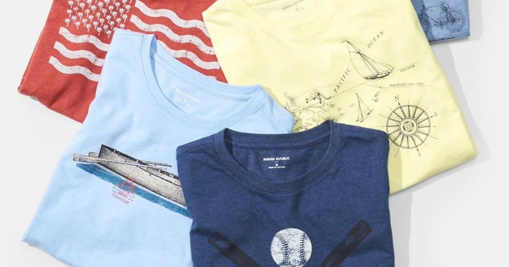 Stack of banana republic tees for men