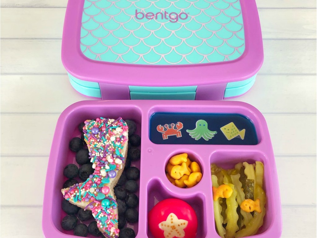 Bentgo Bento Box in mermaid pattern with fun sea-themed lunch