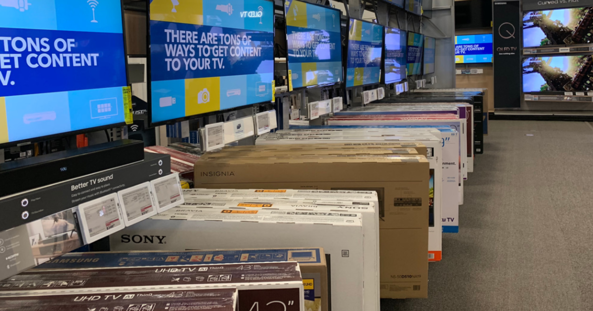 Best Buy tvs on display