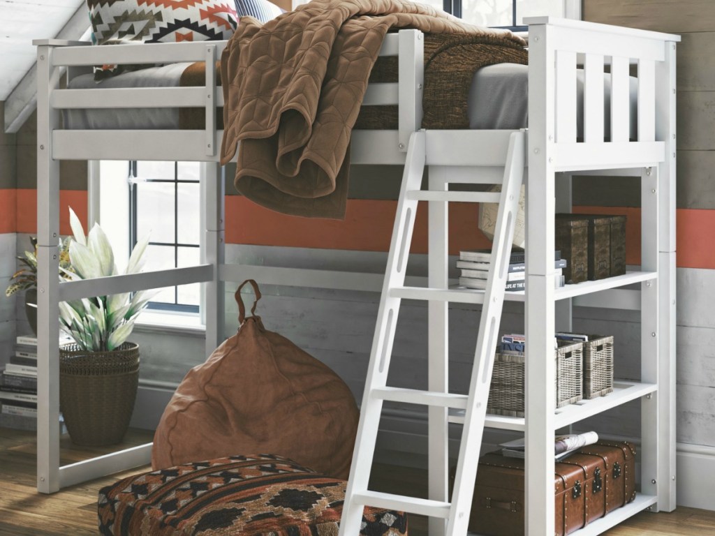 white loft bed