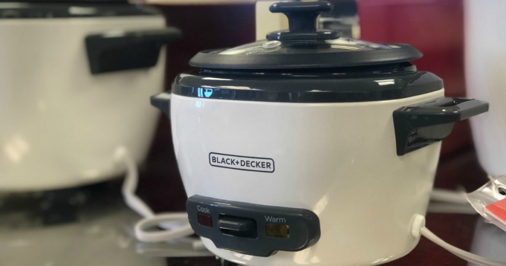 Black + Decker Rice Cooker on shelf