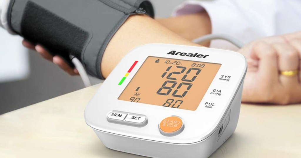 Blood Pressure Monitor around a lady's arm