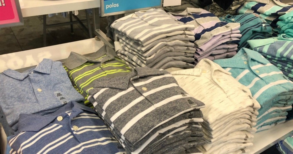 Boy's Polo Shirts on table at The Children's Place