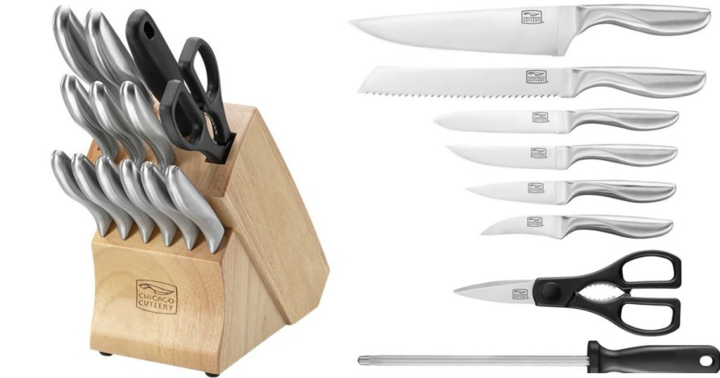 chicago cutlery block with knives and knife set 