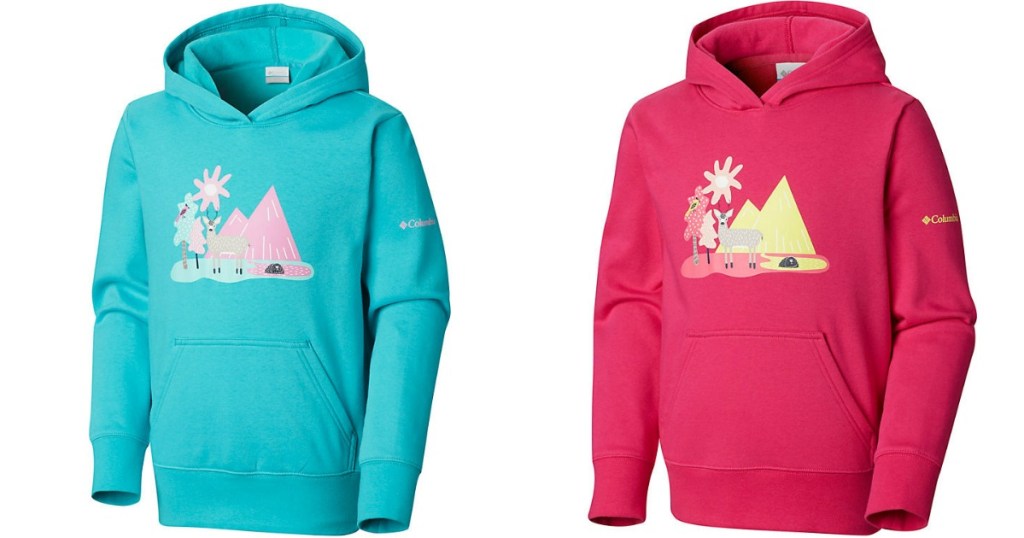 Columbia CSC Hoodie in teal and pink