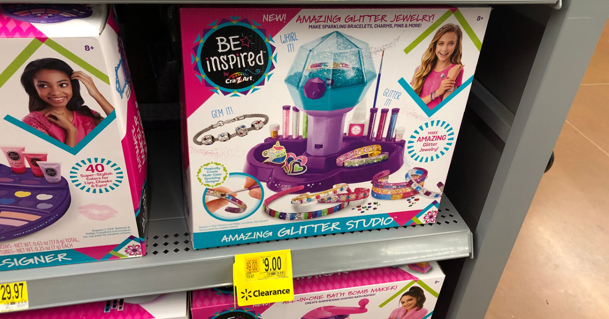 cra z art inspired glitter jewelry maker on shelf at walmart