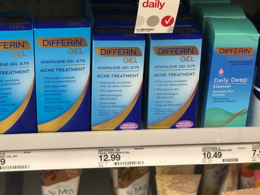 shelf full of differin gel